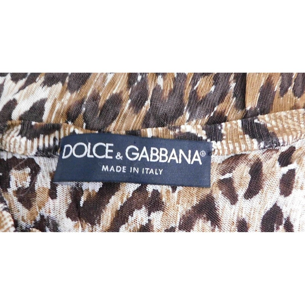 Dolce Gabbana Amimalier Leopard Sheer Short Sleeve Blouse Italy sz‎ 44 - Picture 4 of 5